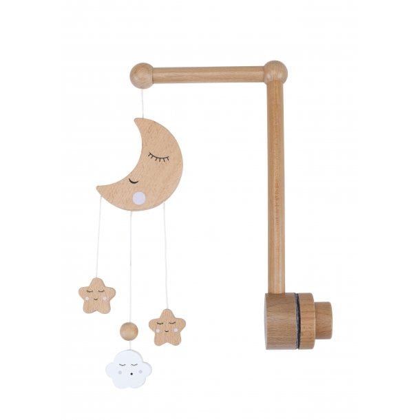 Poppenbed mobiel 24x6x31 cm hout wit
