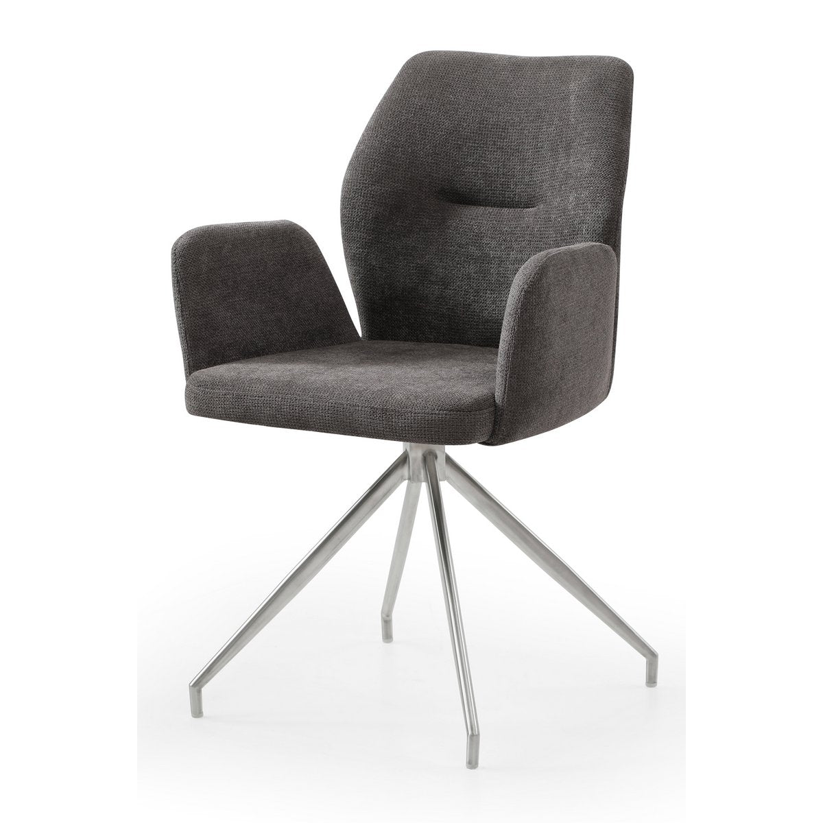 Fauteuil draaibaar donkergrijs roestvrij staal
