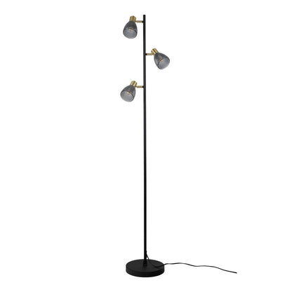 Vloerlamp Lindita 154 cm zwart metaal glas