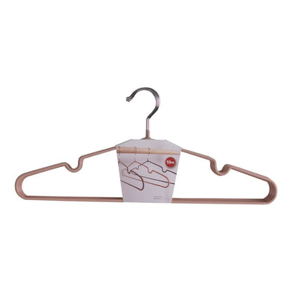 Hangers metaal roze set van 10 stuks 41x4x18 cm