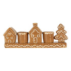 Kandelaar Huis 21x4x8 cm Bruin Keramiek