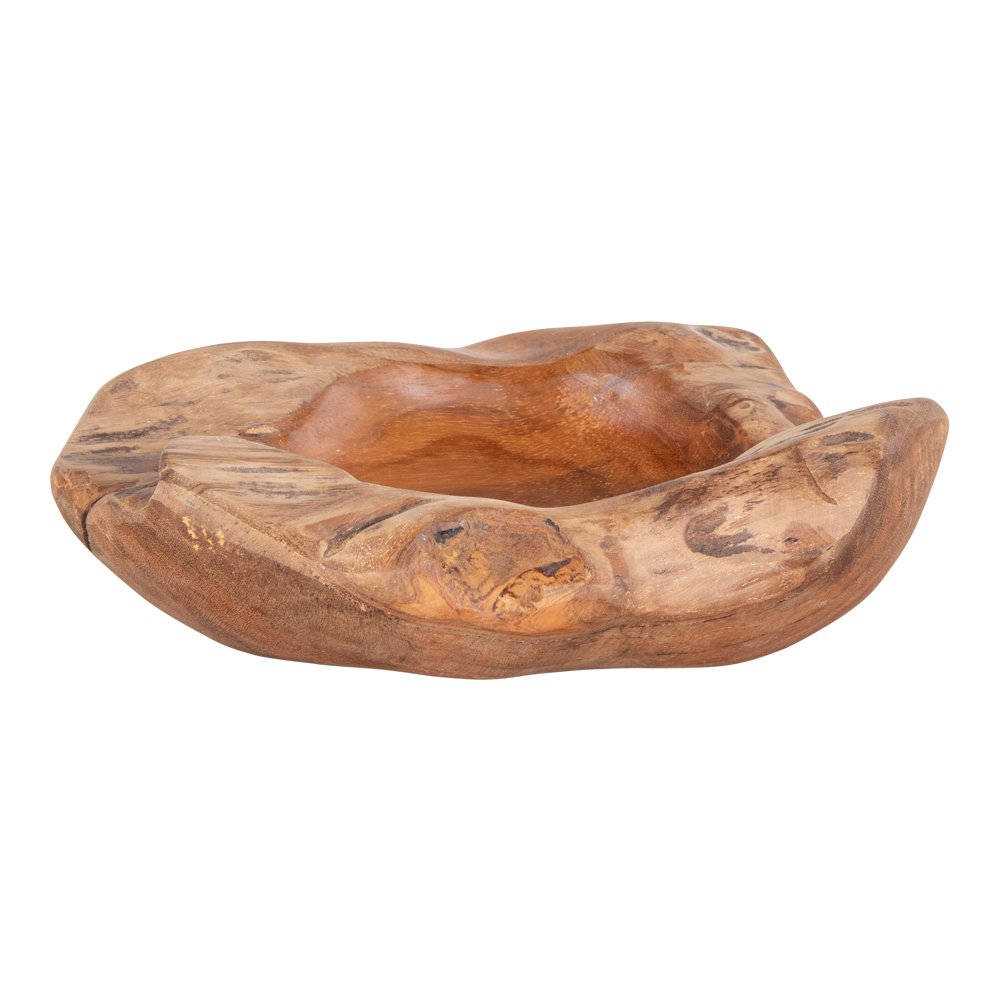 Kom teak Ø20x8 cm natuurlijk