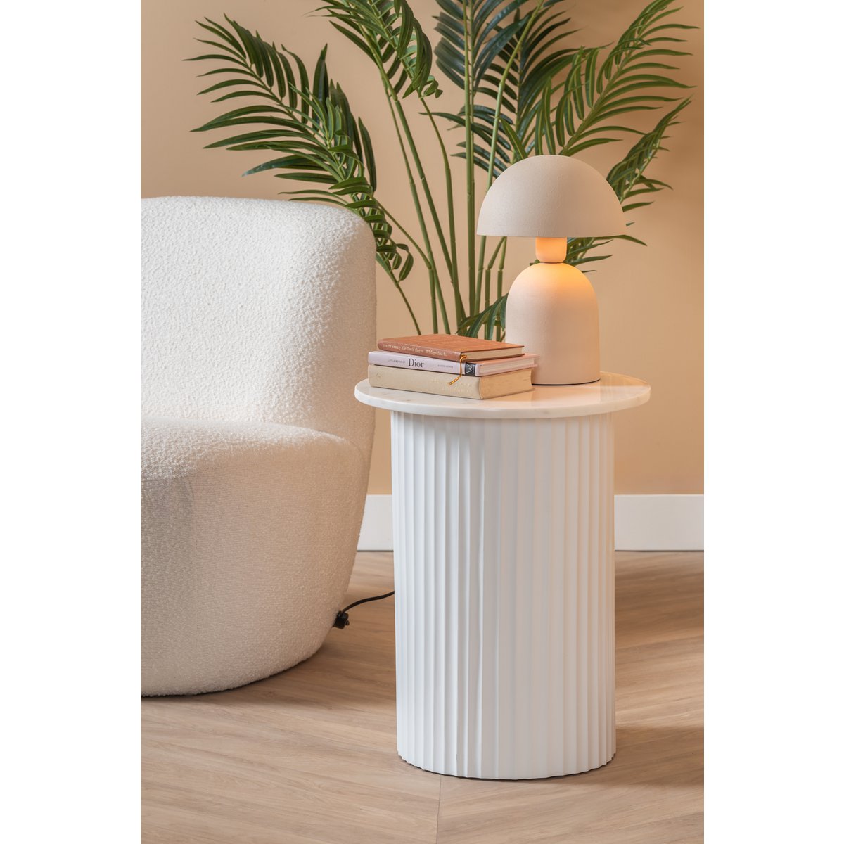 Salontafel marmer metaal 45 cm