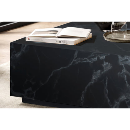 Salontafel 90x90x35 cm zwart marmerlook