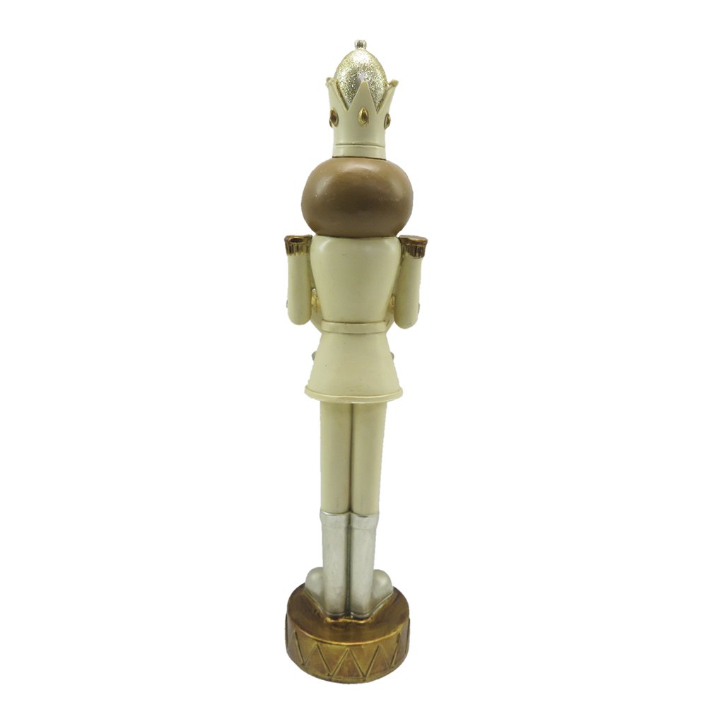 Theelichthouder notenkraker 30 cm beige bruin