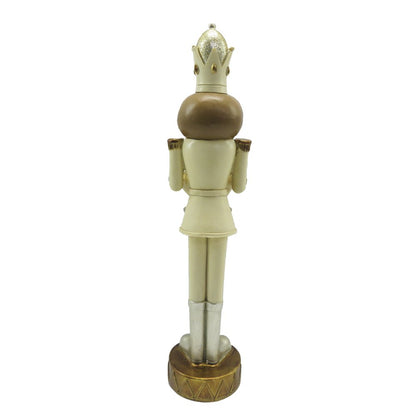 Theelichthouder notenkraker 30 cm beige bruin