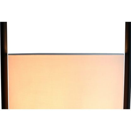 Vloerlamp acaciahout naturel/wit 153 cm plantenframe