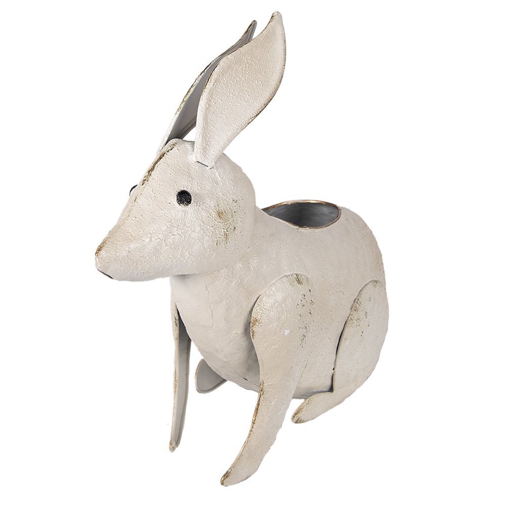 Plantenhouder konijn 40 cm beige metaal