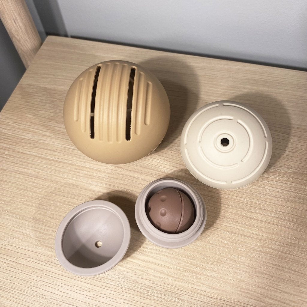 Siliconen ballen set 4 stuks bruin mix