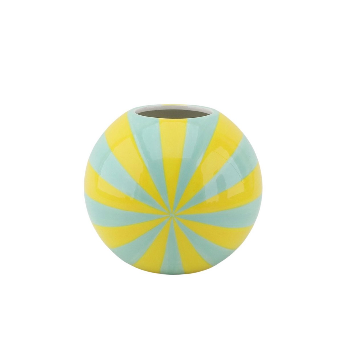 Bloemvaas 20x20x17 cm geel mint dolomiet