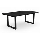 Eettafel 200x100 cm mangohout zwart stalen frame