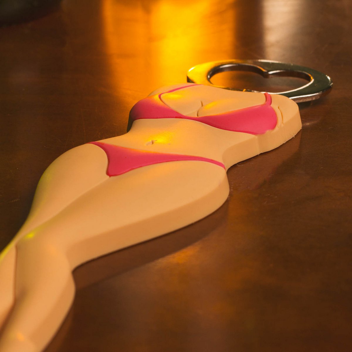 Flessenopener 20,5 cm plastic rood oranje