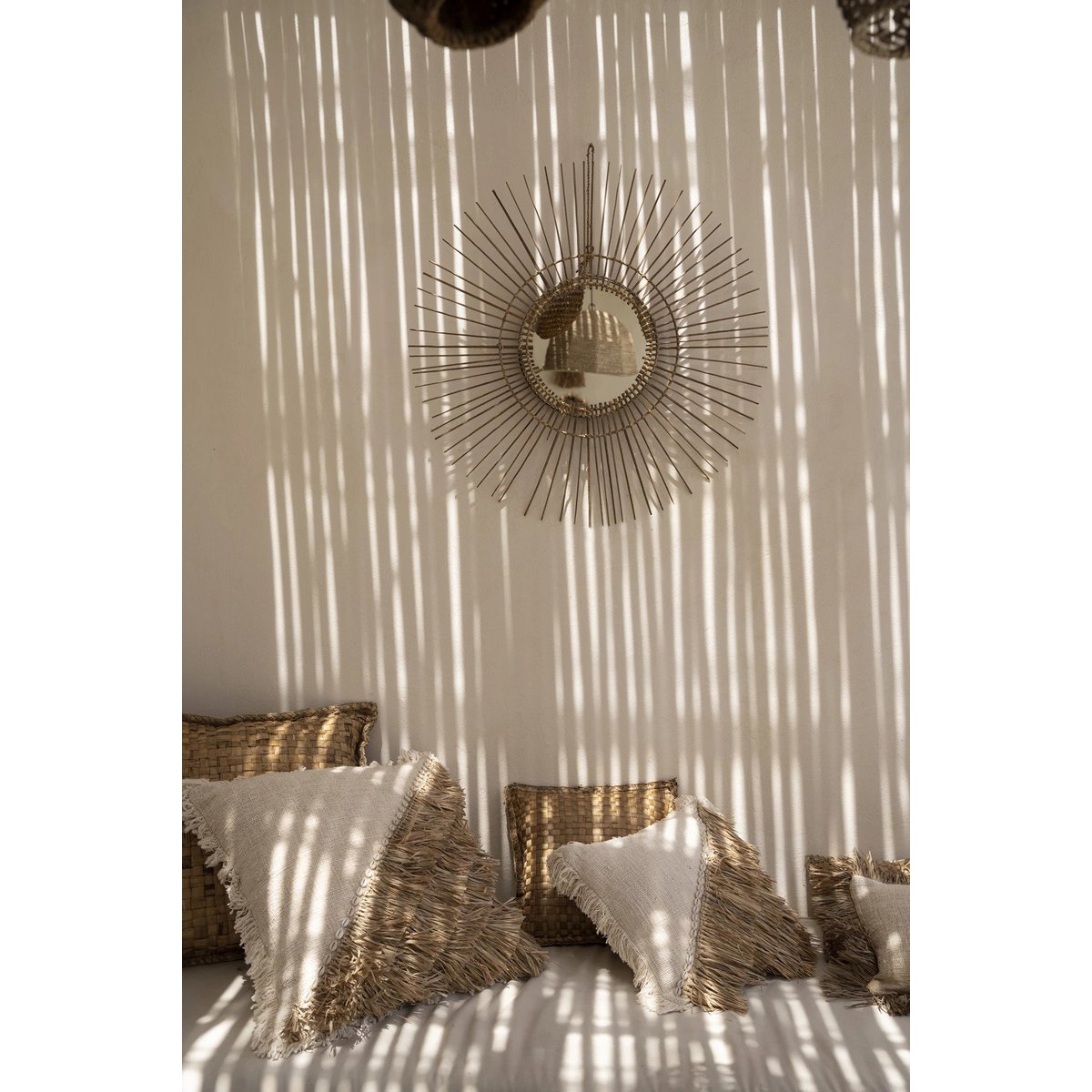 Wandspiegel rotan L naturel