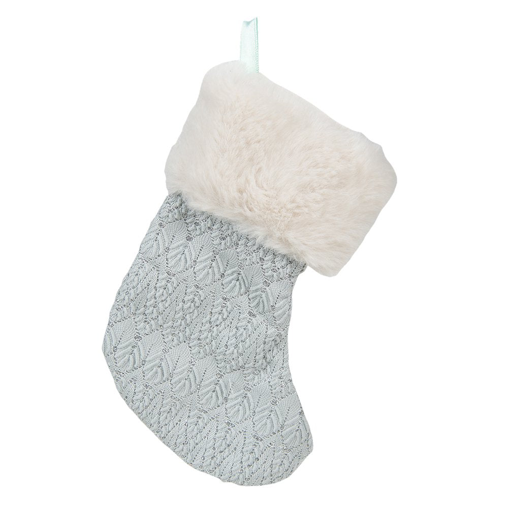 Kerstsok 14x1x17 cm blauw wit