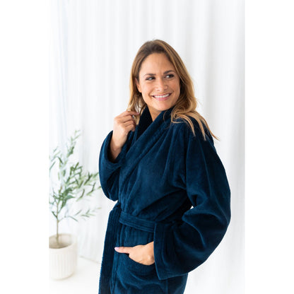 Teddybadjas donker denim