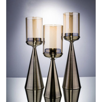 Kandelaar glas goud 50 cm