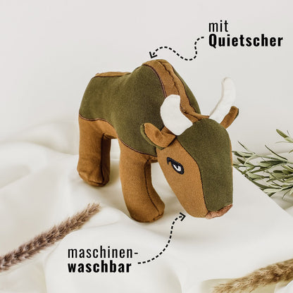 Hondenspeelgoed Buffalo Billie 18x24 cm bruin met pieper