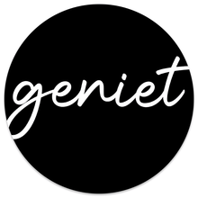 Muurcirkel geniet 30 cm Dibond zwart