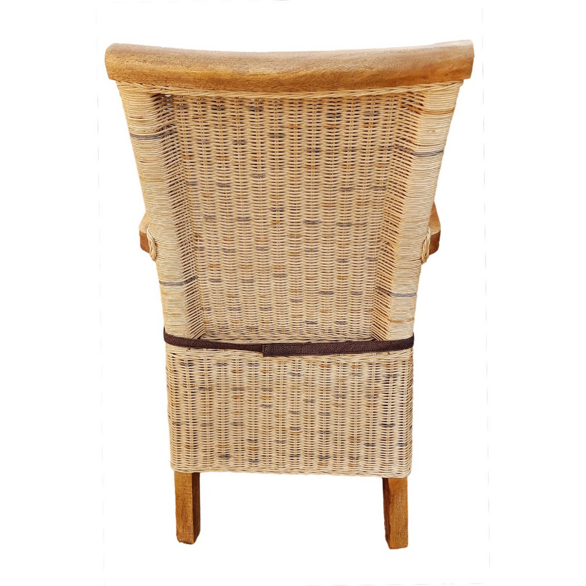 Eetkamerstoelen Set Van 2 Rotan Met Armleuningen Tabacco