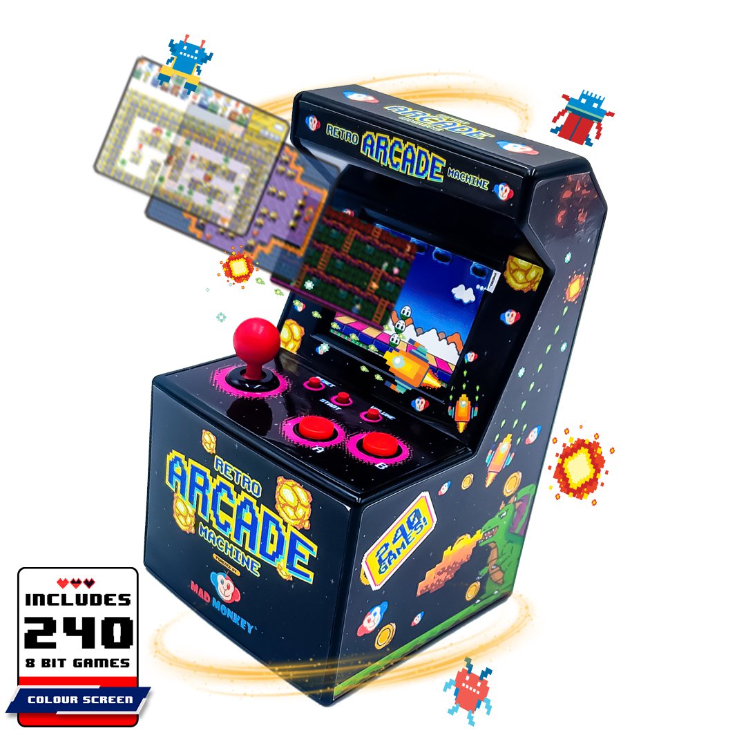 Mad Monkey - Retro Mini Arcade Machine - incl. 240x 8-bit games