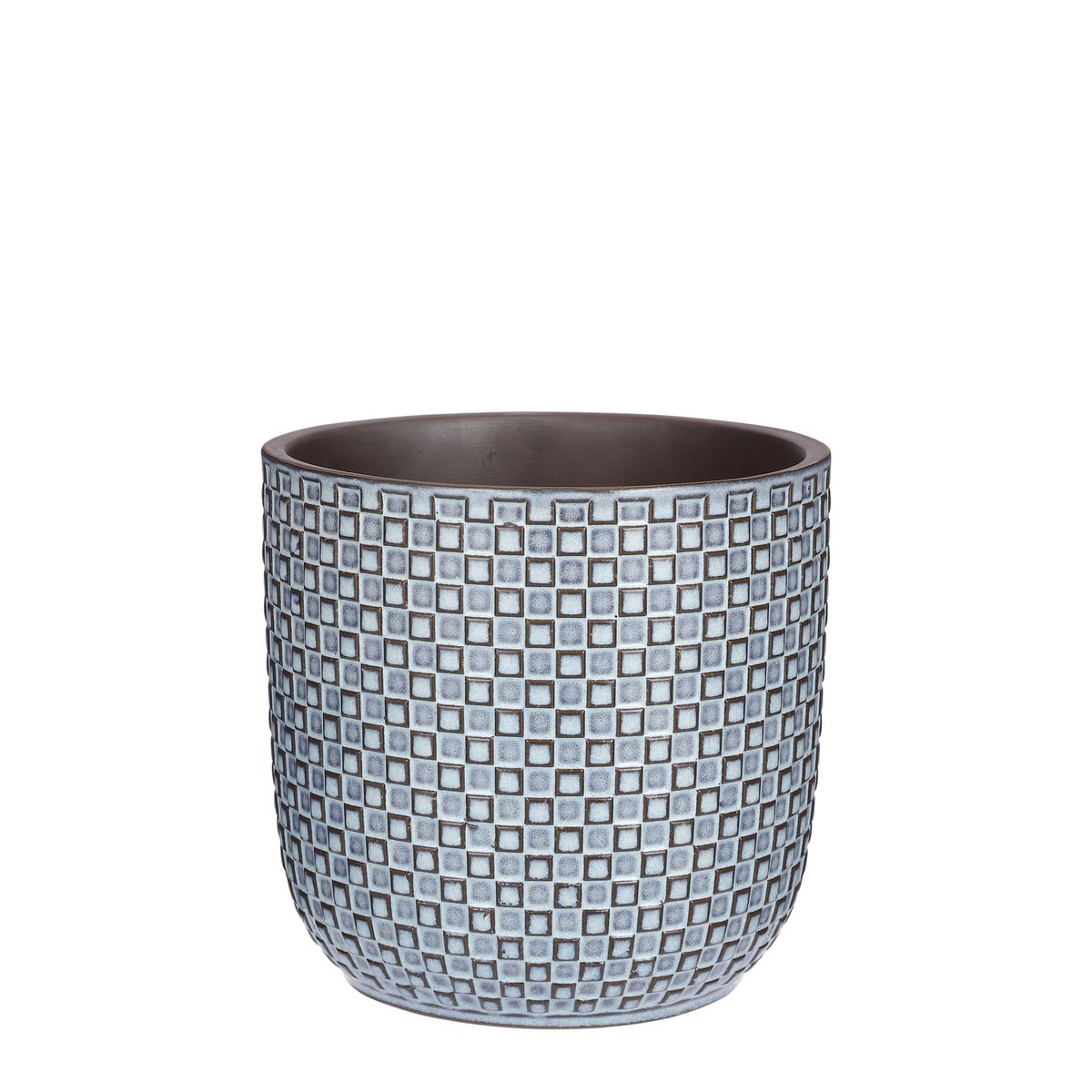Bloempot Daan 19 cm blauw keramiek
