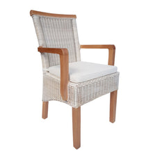 Eetkamerstoel Met Armleuningen Rattan Witte Perth Fauteuil