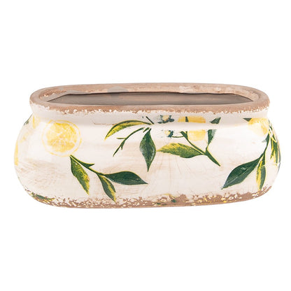 Bloempot 18x7x7 cm geel keramiek