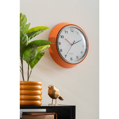 Wandklok 34 cm oranje ijzer