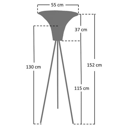 Staande lamp rotan kap messing 150 cm