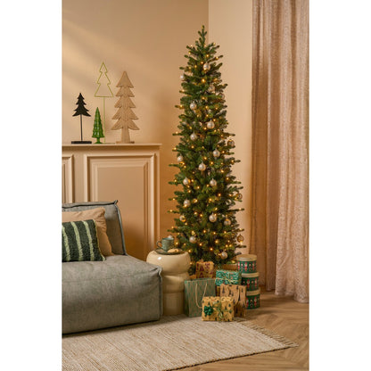 Harma Smalle Kunstkerstboom Met LED Verlichting Groen