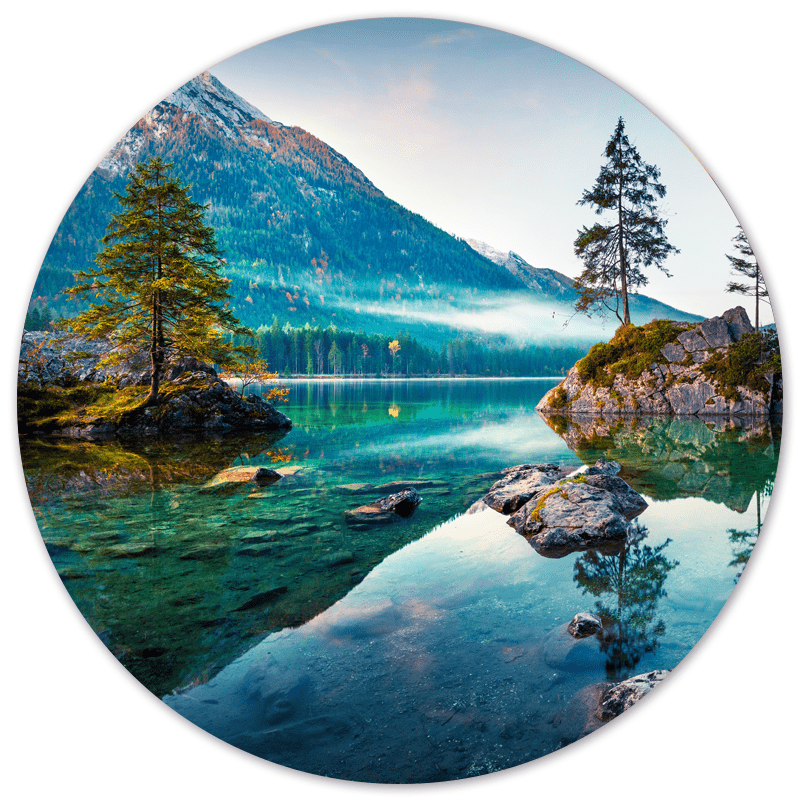 Muurcirkel water nature Dibond/Forex