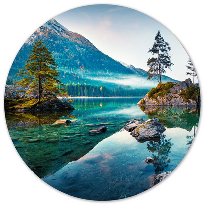 Muurcirkel water nature Dibond/Forex