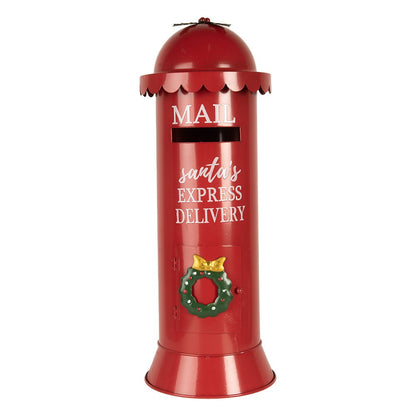 Kerstdecoratie Brievenbus Ø 19x52 cm Rood Metaal