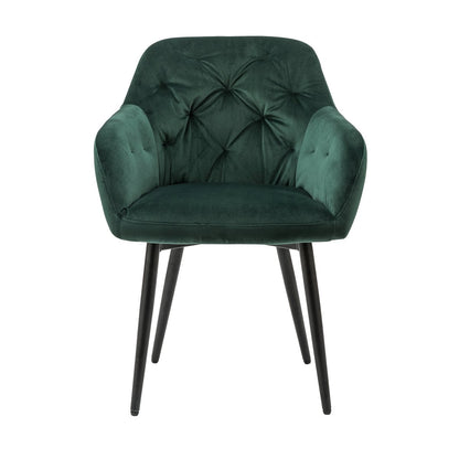 Fauteuil groen fluweel 61x45x85 cm
