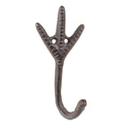 Wall hook Paw 7x5x14 cm Brown iron Coat rack