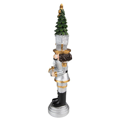 Notenkraker decoratie 25 cm zilver goud