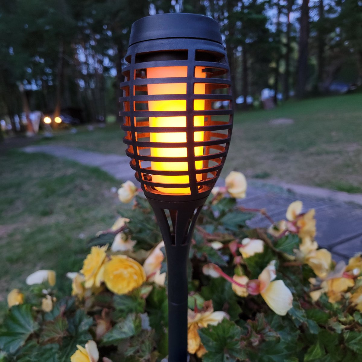 Tuinspots LED 5 stuks 45 cm grijs plastic