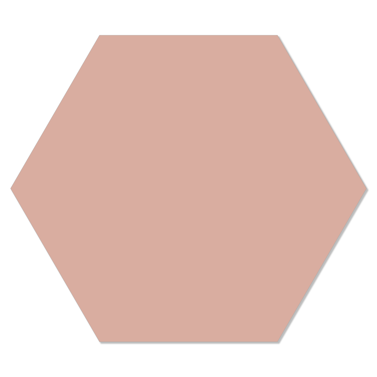 Wanddecoratie hexagon 24x20 cm zalm Dibond
