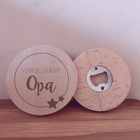Flesopener rond 9,5 cm hout