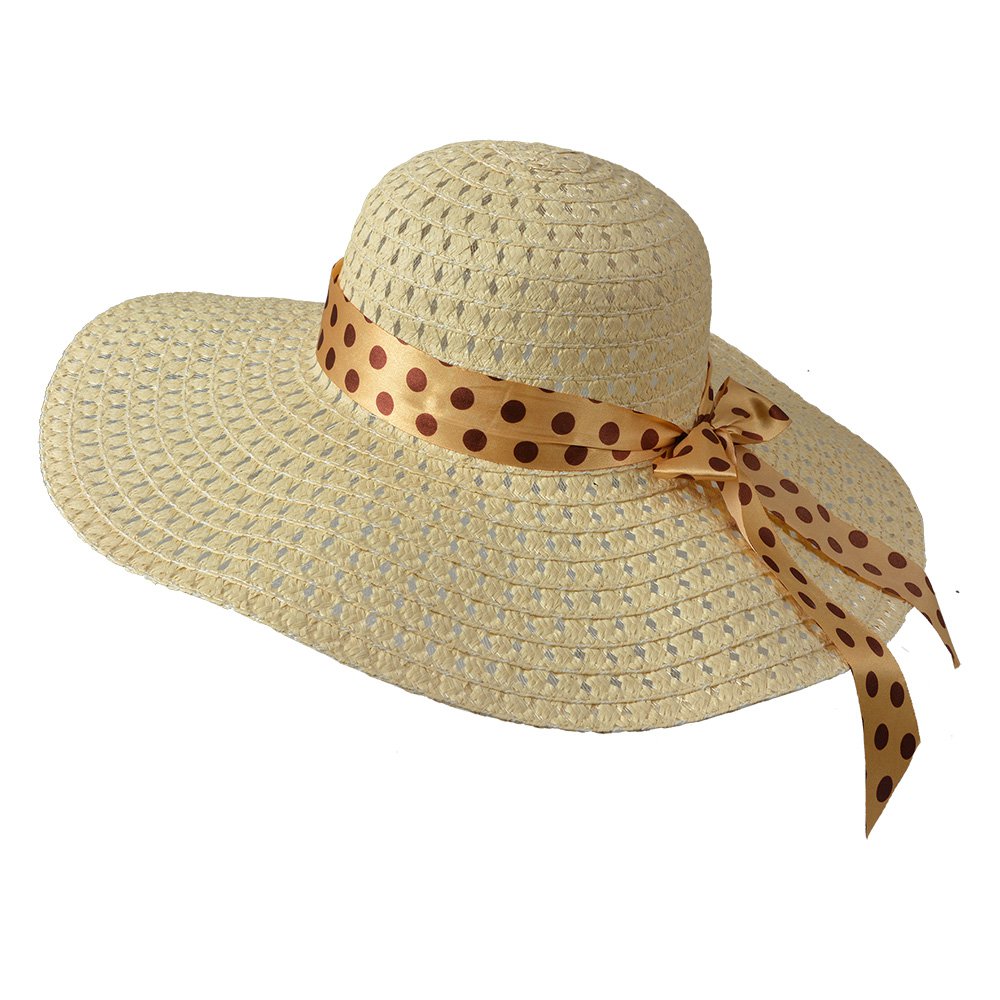 Papierstro hoed beige 55-58 cm