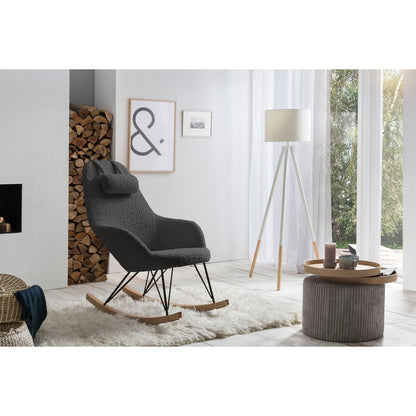 Schommelstoel teddybont grijs 67x105x107 cm
