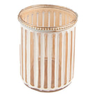 Tealight holder Ø 10x11 cm Beige Glass Tealight holder