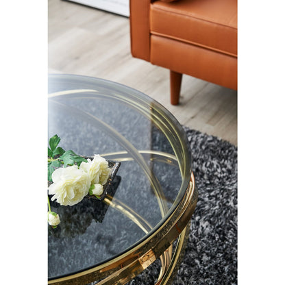Salontafel Ø 80 cm goud grijs