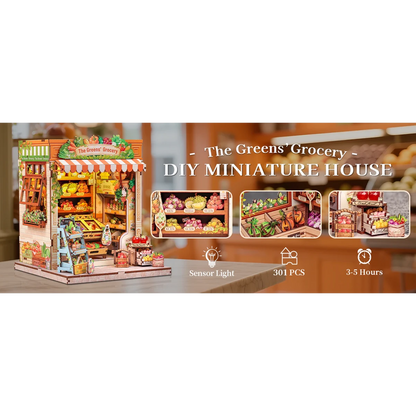 Cutebee, 3D DIY huisje, The Green Grocery, CWGC213, 16,2x15,8x20,6cm