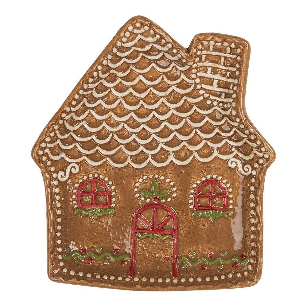 Ontbijtbord 20x18x3 cm bruin keramiek