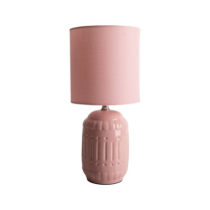 Keramische tafellamp "Erida", tafellamp gemaakt van keramiek, rosé/zalm, met E14 -versie, voor eetkamer, woonkamer, gang of kantoor, tafellampen binnen
