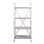 Wandrek ijzer 76x47x177 cm wit bruin