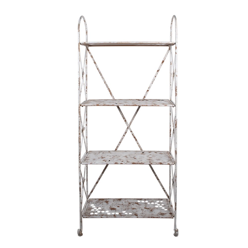 Wandrek ijzer 76x47x177 cm wit bruin