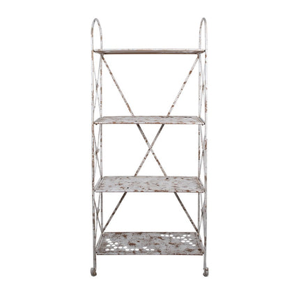 Wandrek ijzer 76x47x177 cm wit bruin