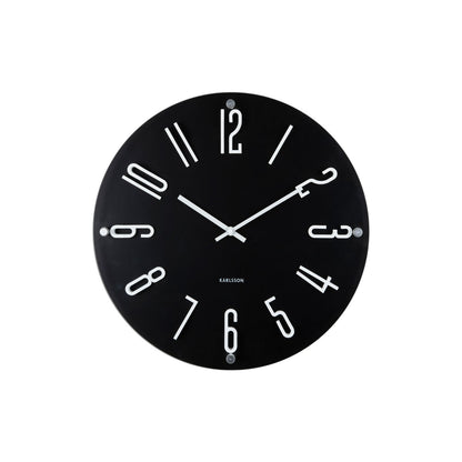 Wandklok 40 cm melamine zwart